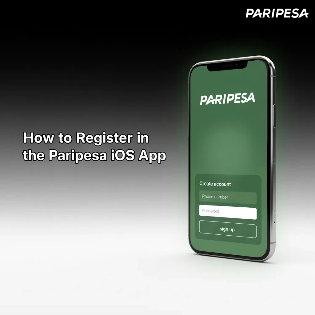 How to register in the Paripesa iOS app: Sign Up, enter phone/email, select Ghana and GHS, verify, accept terms.