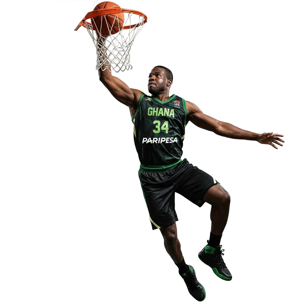 Paripesa basketball betting platform in Ghana showing live odds, Cash Out options, and a 100% first deposit sports bonus.