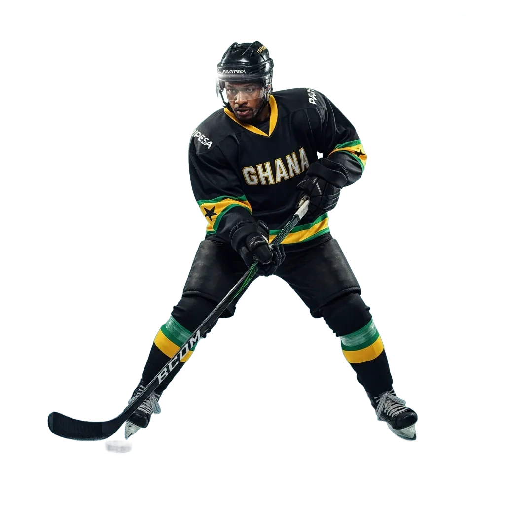 Paripesa ice hockey betting banner with live odds, moneyline, puck line, totals, and a welcome bonus.