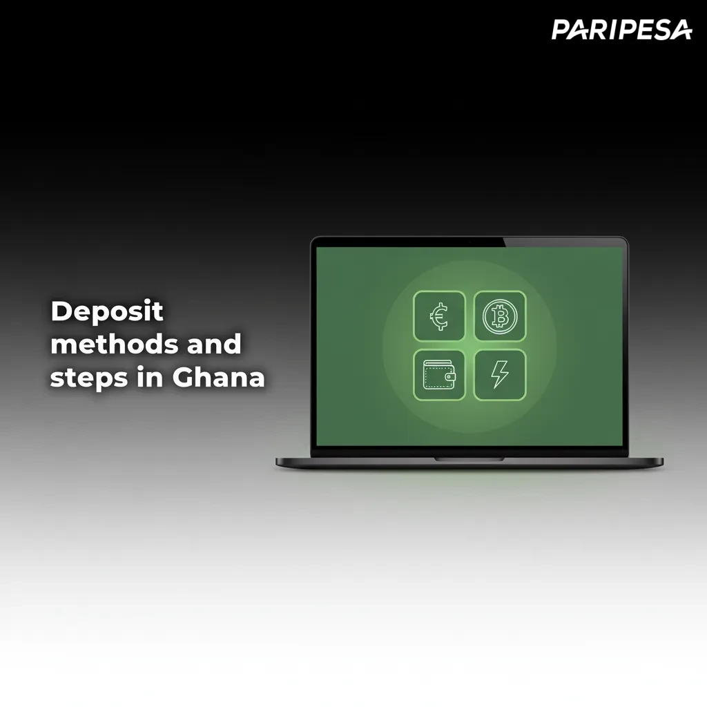 Deposit methods and steps in Ghana: log in; select mobile money, bank card, or e-wallet; enter GHS; approve; confirm balance.