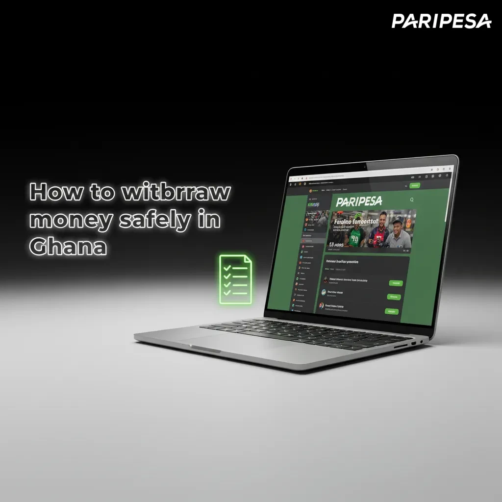 Infographic: How to withdraw money safely in Ghana—open Wallet, choose verified method, enter GHS, verify, track status.