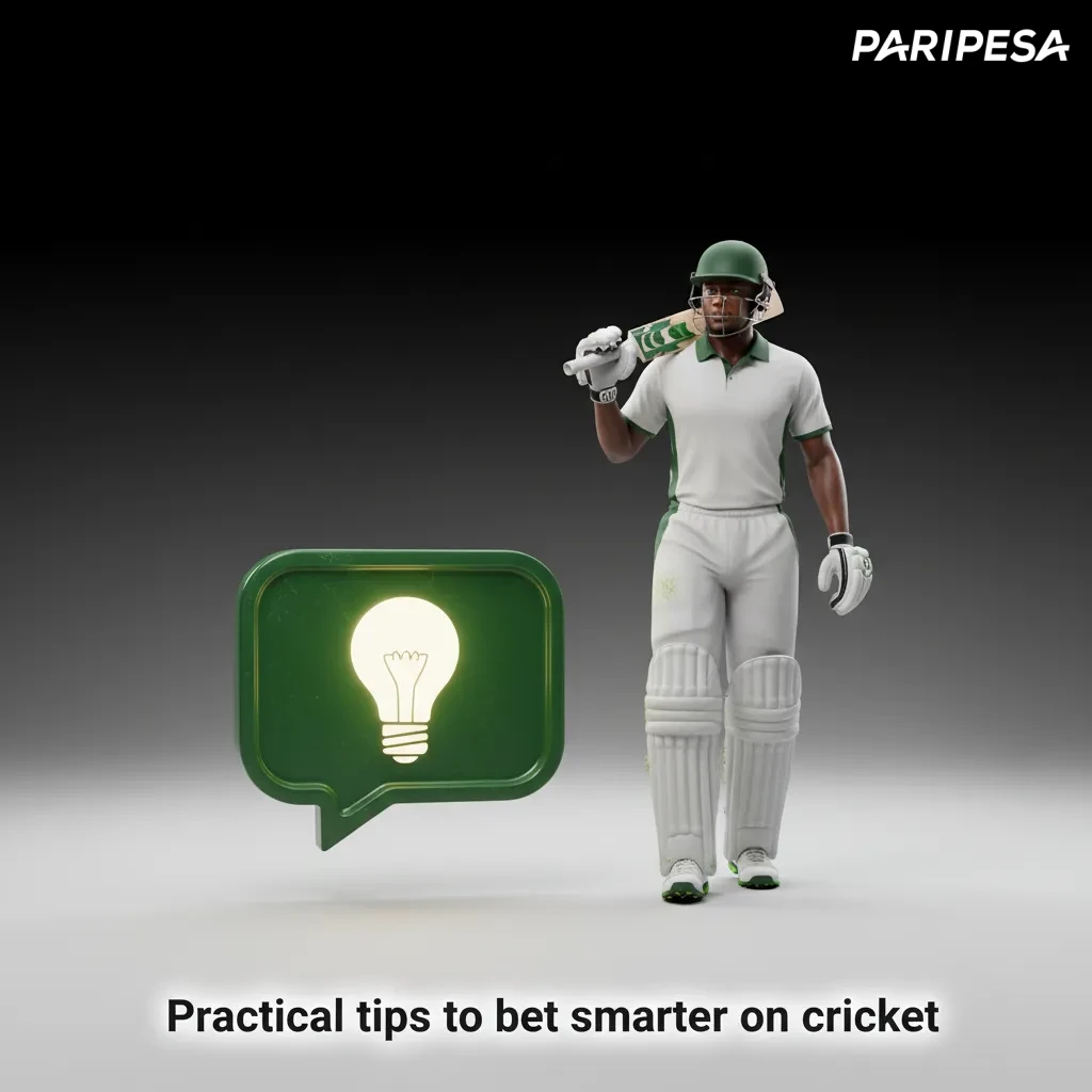 Infographic: cricket betting tips—study form, assess pitch and weather, manage bankroll, pick known markets, use site tools.