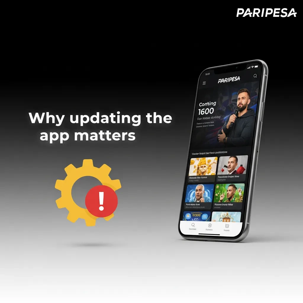 Graphic urging app updates: faster, safer betting, accurate odds, fewer crashes, new features, compliant payments.