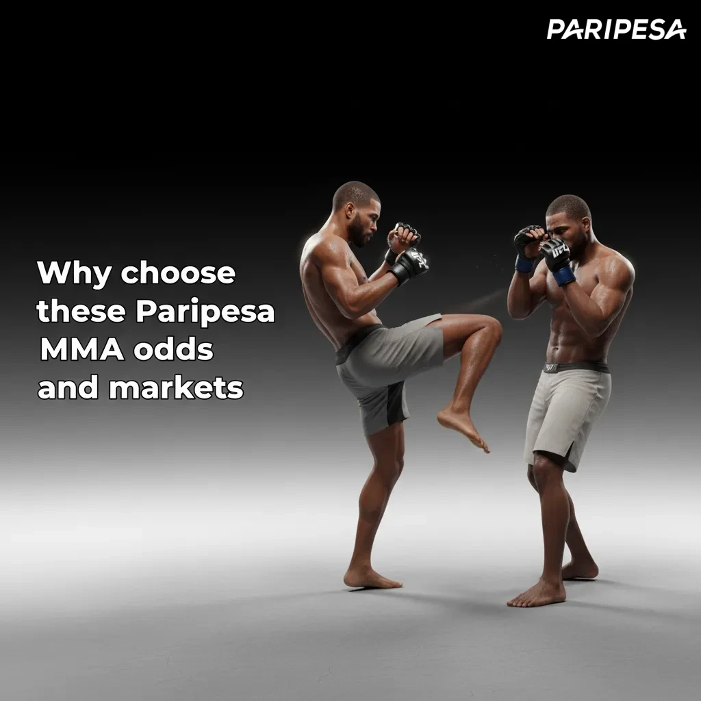 Paripesa MMA betting with wide markets, live betting, cash out, quick bet slip, local GHS payments, and detailed fight stats.